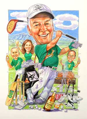 golf caricatures